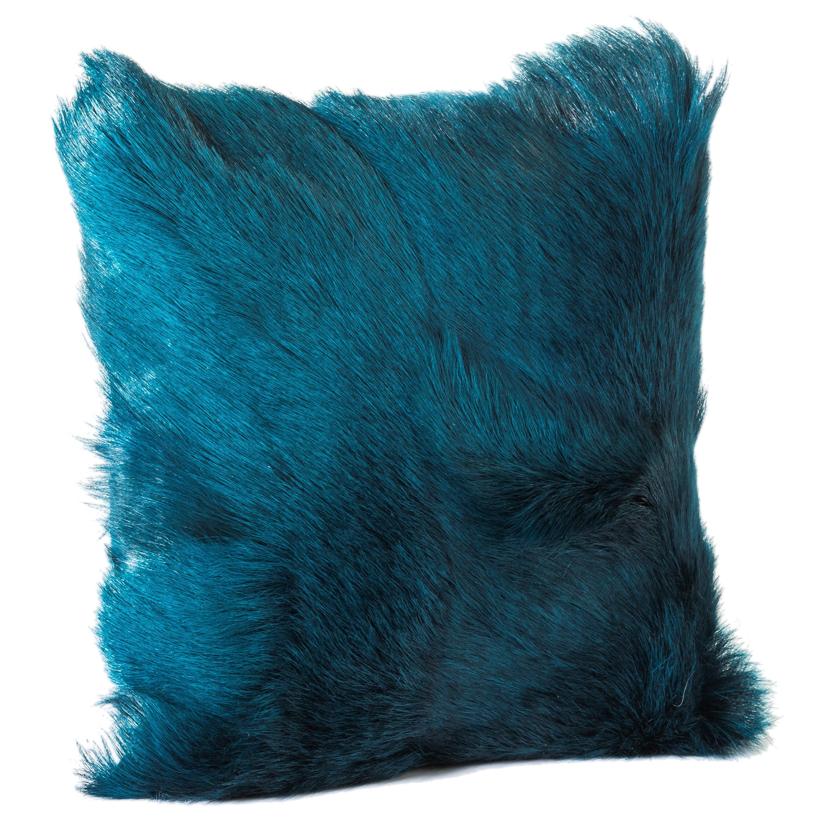 Moe s Home Collection Pillows and Throws A42440 Goat Fur Pillow Teal Stoney Creek Furniture Throw Pillows